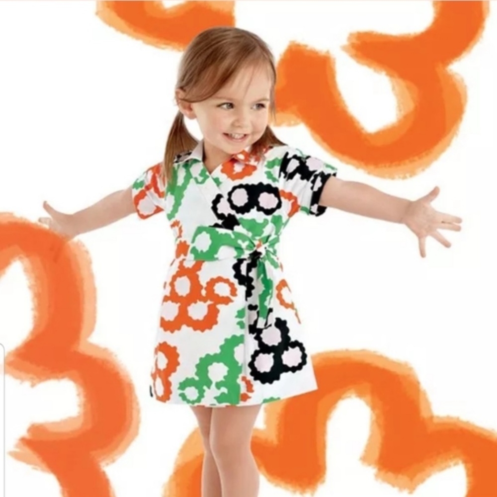 EUC DVF x Gap Girls Diane Von Furstenberg Wrap Cotton Dress Size Medium M 8